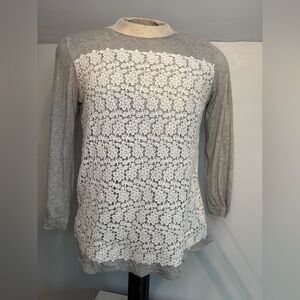 J.Crew Lace Long Sleeve Tshirt - Medium